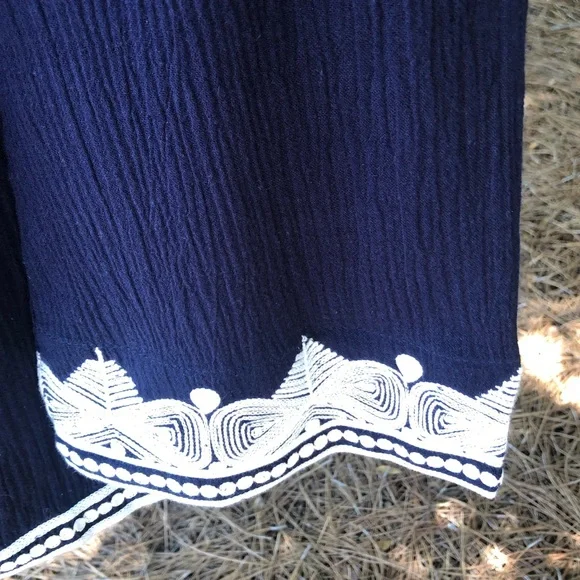 HP! TORY BURCH Aleksi navy and white embroidered tunic. Size 12. NWT! - Picture 11 of 16